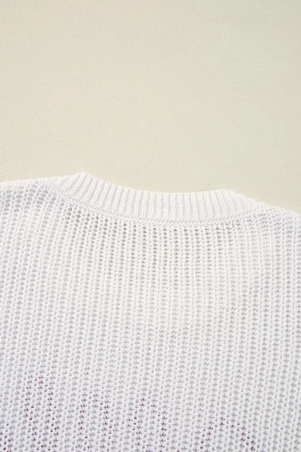 White Gobble Til You Wobble Pop Up Crochet Plus Size Sweater - Love Salve